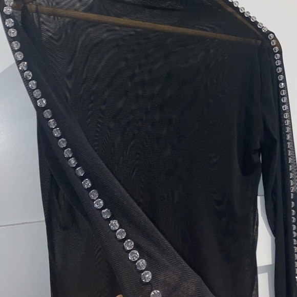 MESH LONG SLEEVE WITH CRYSTALS - Picture 3 of 4